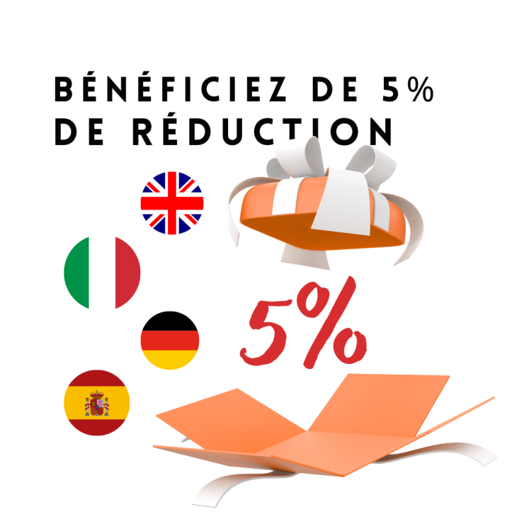 5 % de réduction sur nos cours de langues courantes